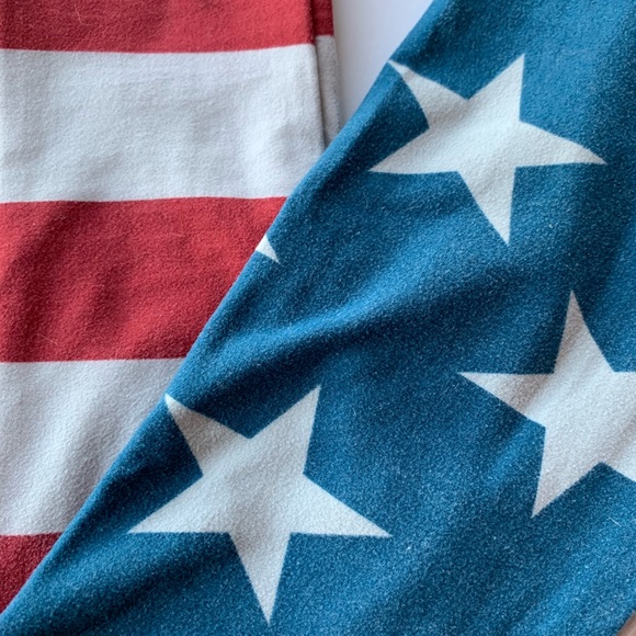 Lularoe Tween Stars and Stripes Americana Leggings - Picture 2 of 4